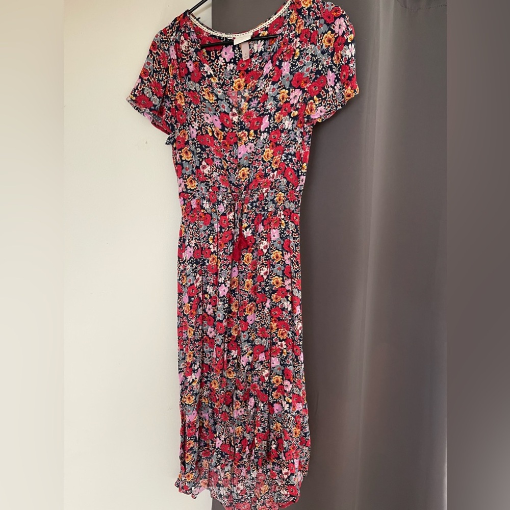 Knox Rose Floral High Low Short Sleeve Dress